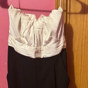 XS Express Elegant Black and White Strapless Jumpsuit